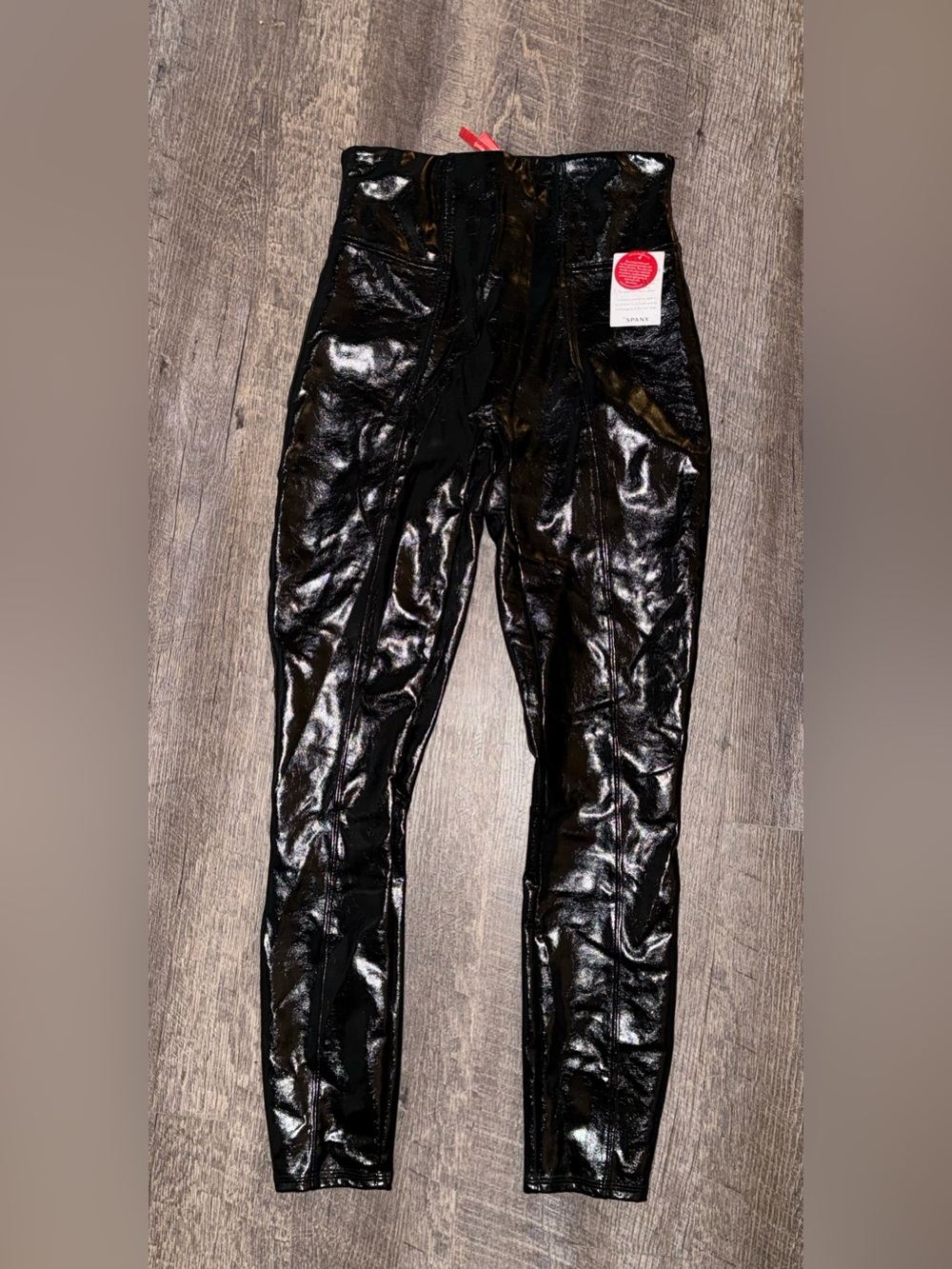 SPANX Glossy Black High-Waist Patent Jeggings